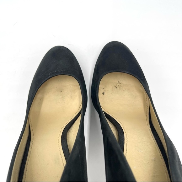 Brian Atwood Frédérique black satin suede round toe heels size 8.5 - Picture 6 of 9